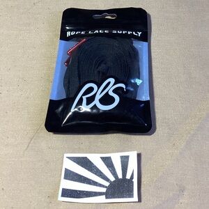 Rope Lace Supply Flat Black Red Metal Tips 72 inch